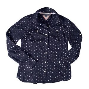 Navy Tommy Hilfiger button-up shirt women’s size small